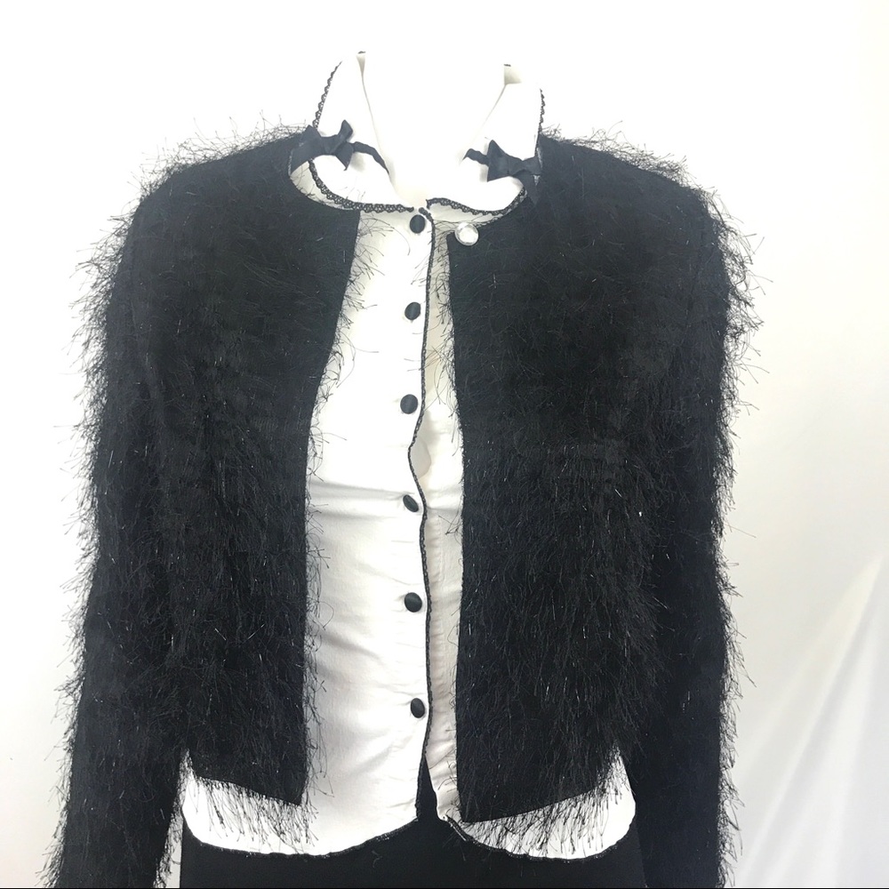 Glamcore Black Bolero Shrug Evening Jacket S Gossip Girl Romantic Chic Barbie